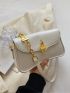 Lock Decor Chain Flap Square Bag