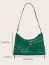 Chevron Embossed Zipper Baguette Bag