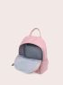 Letter Graphic Functional Backpack With Bag Charm