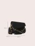 Mini Crocodile Embossed Flap Saddle Bag