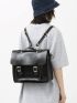 Buckle Decor Flap Backpack