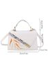 Leaf Graphic Flap Square Bag