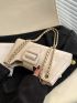 Buckle Decor Chain Baguette Bag