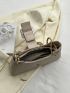 Buckle Decor Chain Baguette Bag