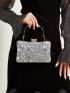 Mini Rhinestone Decor Chain Box Bag