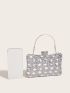 Mini Rhinestone Decor Chain Box Bag