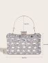 Mini Rhinestone Decor Chain Box Bag