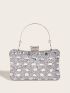 Mini Rhinestone Decor Chain Box Bag