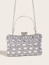 Mini Rhinestone Decor Chain Box Bag