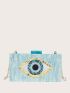 Eye Pattern Chain Box Bag