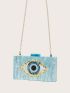 Eye Pattern Chain Box Bag