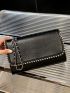 Studded Decor Flap Square Bag