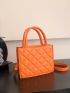 Mini Neon Orange Double Handle Square Bag