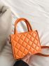 Mini Neon Orange Double Handle Square Bag