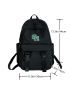 Letter Graphic Release Buckle Decor Functional Backpack