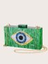 Eye Pattern Chain Box Bag