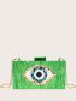 Eye Pattern Chain Box Bag