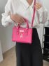 Mini Neon Pink Metal Decor Square Bag