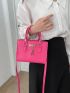 Mini Neon Pink Metal Decor Square Bag