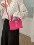 Mini Neon Pink Metal Decor Square Bag