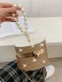 Mini Rhinestone & Faux Pearl Decor Chain Box Bag