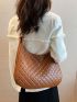 Argyle Quilted Hobo Bag