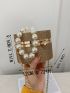 Mini Rhinestone & Faux Pearl Decor Chain Box Bag