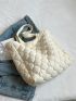 Quilted Pattern Shoulder Tote Bag