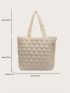 Quilted Pattern Shoulder Tote Bag