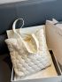 Quilted Pattern Shoulder Tote Bag