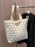 Quilted Pattern Shoulder Tote Bag