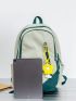 Letter Graphic Functional Backpack With Bag Charm