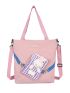 Gingham Cartoon Rabbit Decor Shopper Bag