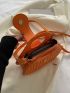 Neon Orange Crocodile Embossed Novelty Bag