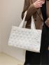 Quilted Detail Shoulder Tote Bag