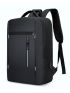 Colorblock Laptop Backpack Waterproof With USB Charging Port For Work