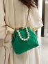 Mini Faux Pearl Decor Chain Satchel Bag