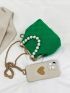 Mini Faux Pearl Decor Chain Satchel Bag