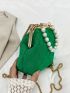 Mini Faux Pearl Decor Chain Satchel Bag