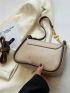 Letter Embossed Flap Square Bag