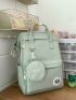 Letter Patch Decor Functional Backpack With Coin Purse