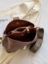 Buckle Decor Bucket Bag, Trendy Wide Strap Crossbody Bag, Women's Artificial Leather Purse