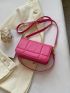 Neon-pink Quilted Detail Flap Square Bag