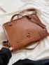 Buckle Decor Flap Messenger Bag