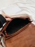 Buckle Decor Flap Messenger Bag