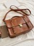 Buckle Decor Flap Messenger Bag