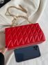 Neon Red Quilted Box Bag