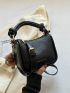 Mini Litchi Embossed Hobo Bag With Bag Charm