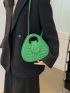 Geometric Embossed Double Handle Novelty Bag