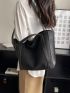 Two Tone Shoulder Tote Bag